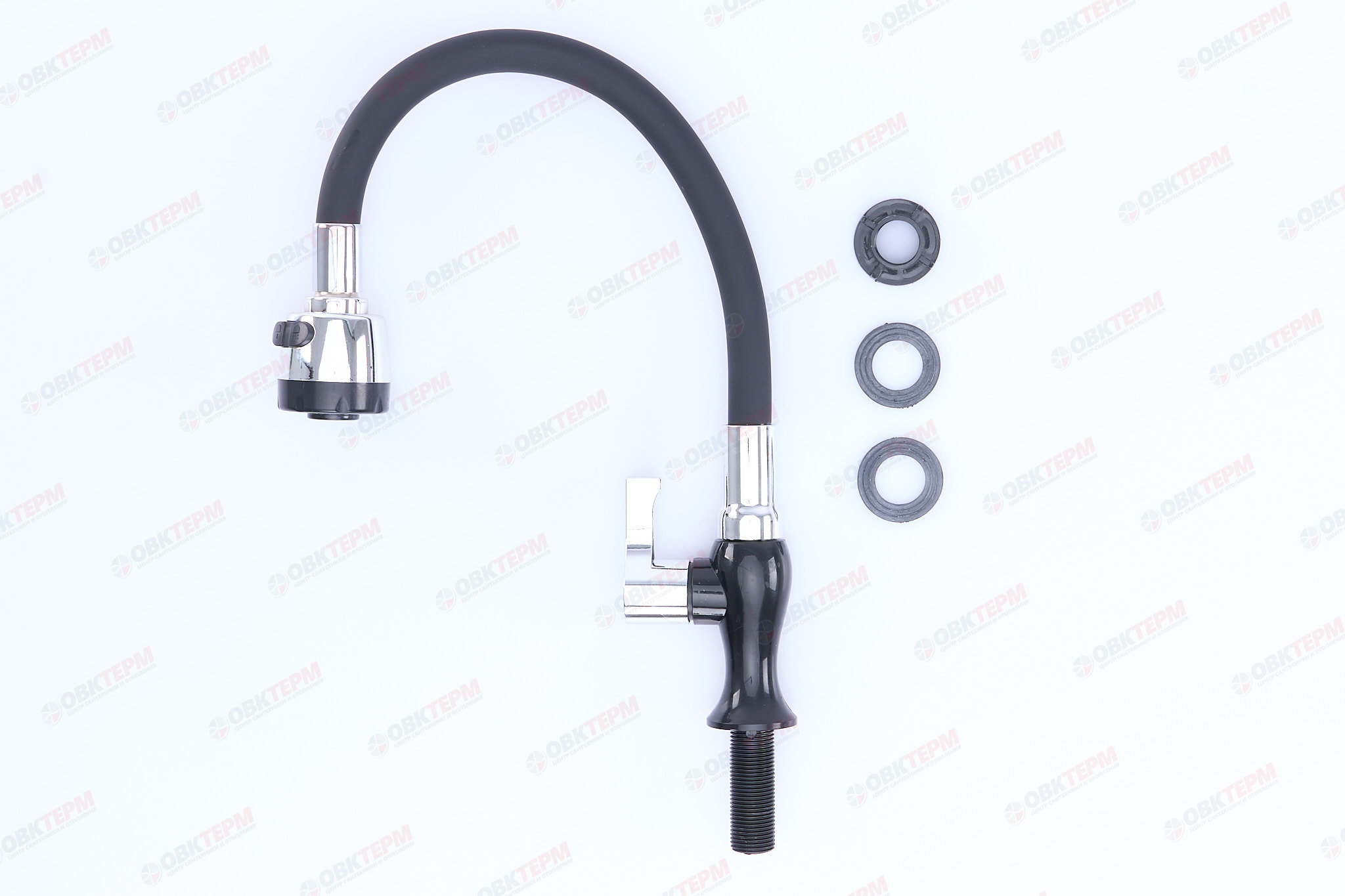 Смеситель моно BRIMIX 6632 чёрный /для холодной воды /гибкий излив /ABS-пластик - Изображение №4