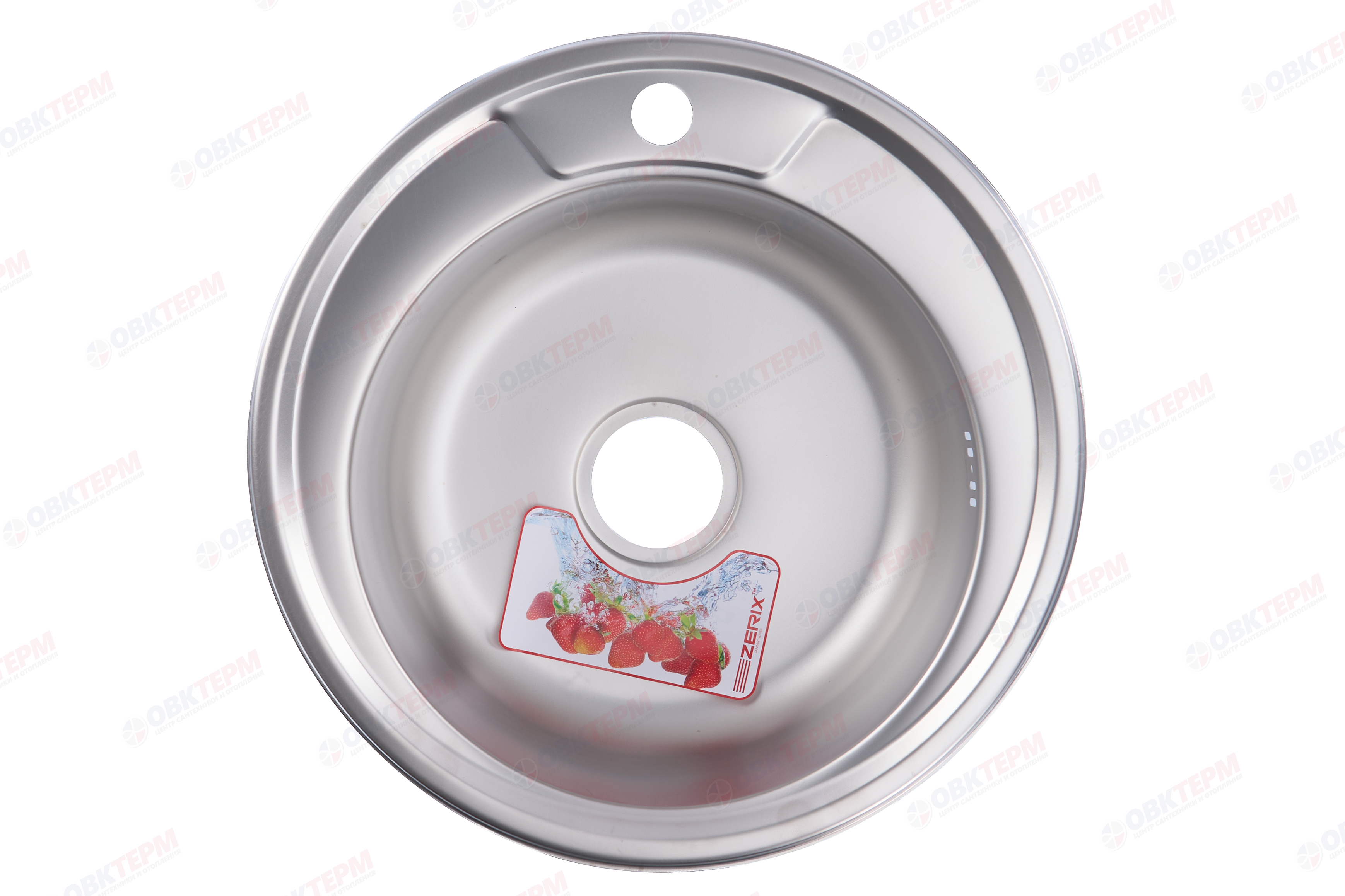ZERIX мойка Z490-06-180E (SATIN) ВРЕЗНАЯ /сифон (10шт/ящ) - миниатюра №4