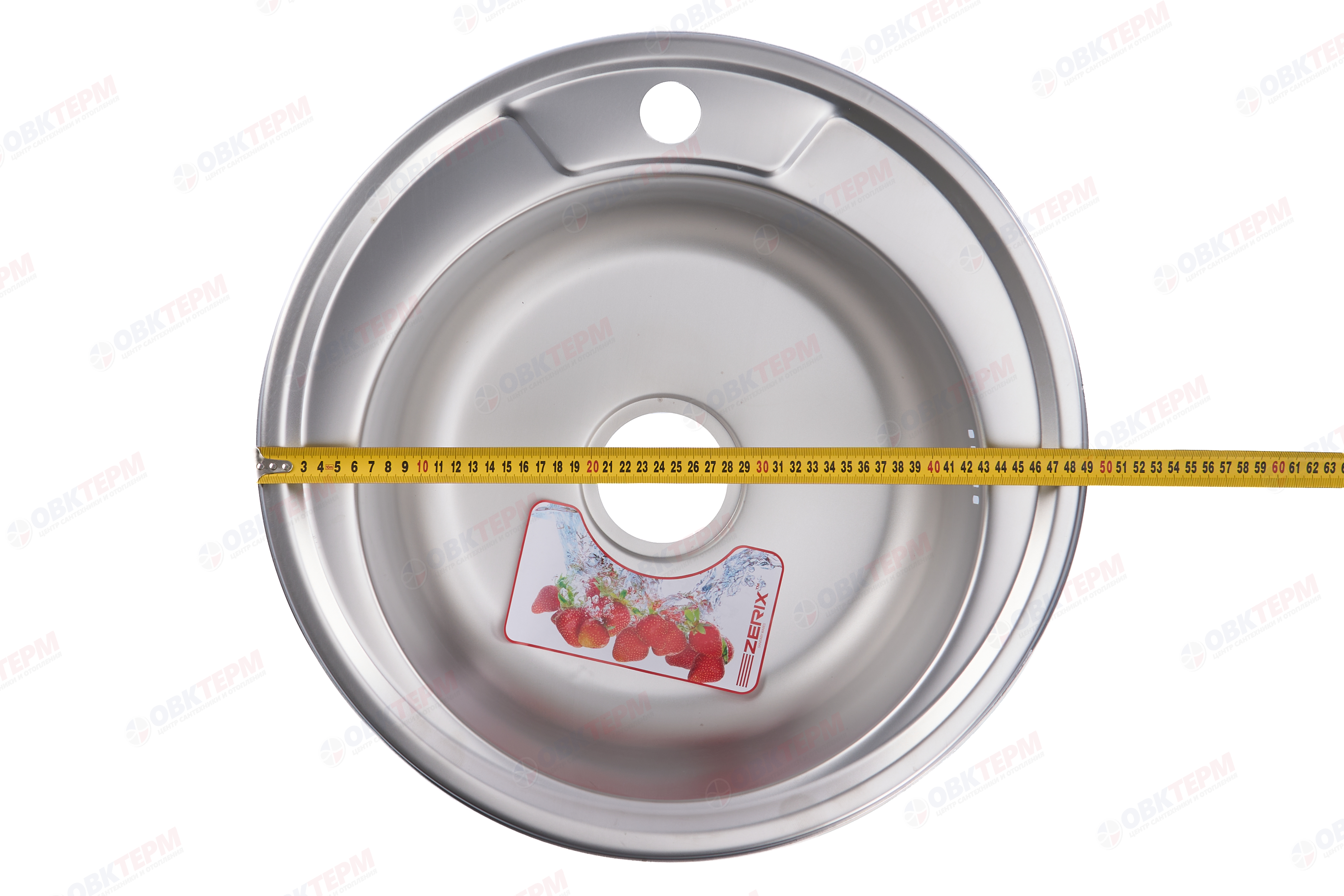 ZERIX мойка Z490-06-180E (SATIN) ВРЕЗНАЯ /сифон (10шт/ящ) - миниатюра №6
