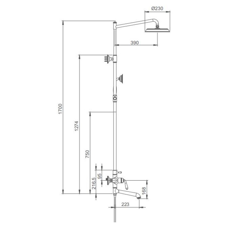 Душ/система хром                  G2488         GAPPO - миниатюра №2