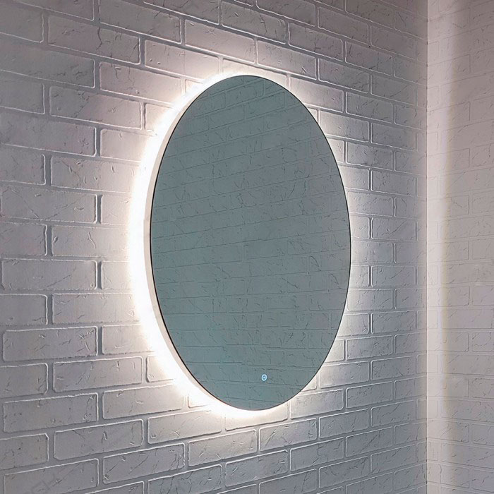 Зеркало 600х800 LED подсветкой с сенсор выкл, унив крепление 488ску в стал алюм профиле - миниатюра №3