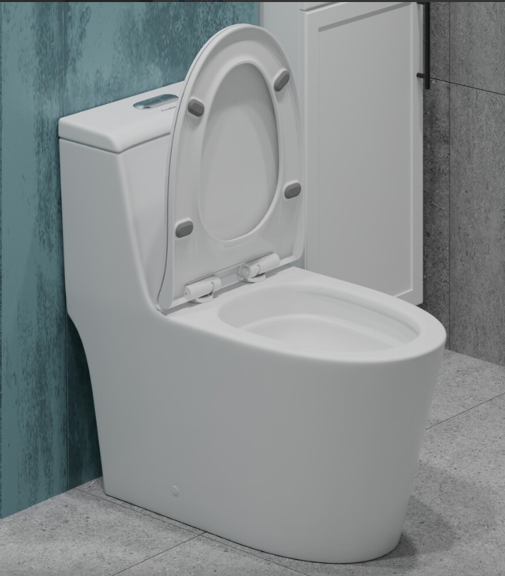 Унитаз-моноблок EVA GOLD T1087, (безободковый ,сиденье тонкое ДП,арматура с гофрой и подводкой) - миниатюра №6