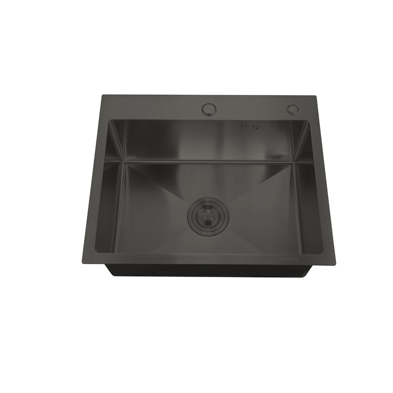 Мойка из нержавеющей стали ZERIX ZH5050-215.SUS304 NANO-BLACK (3.0/0.8 мм) (с сифоном) - Изображение №1