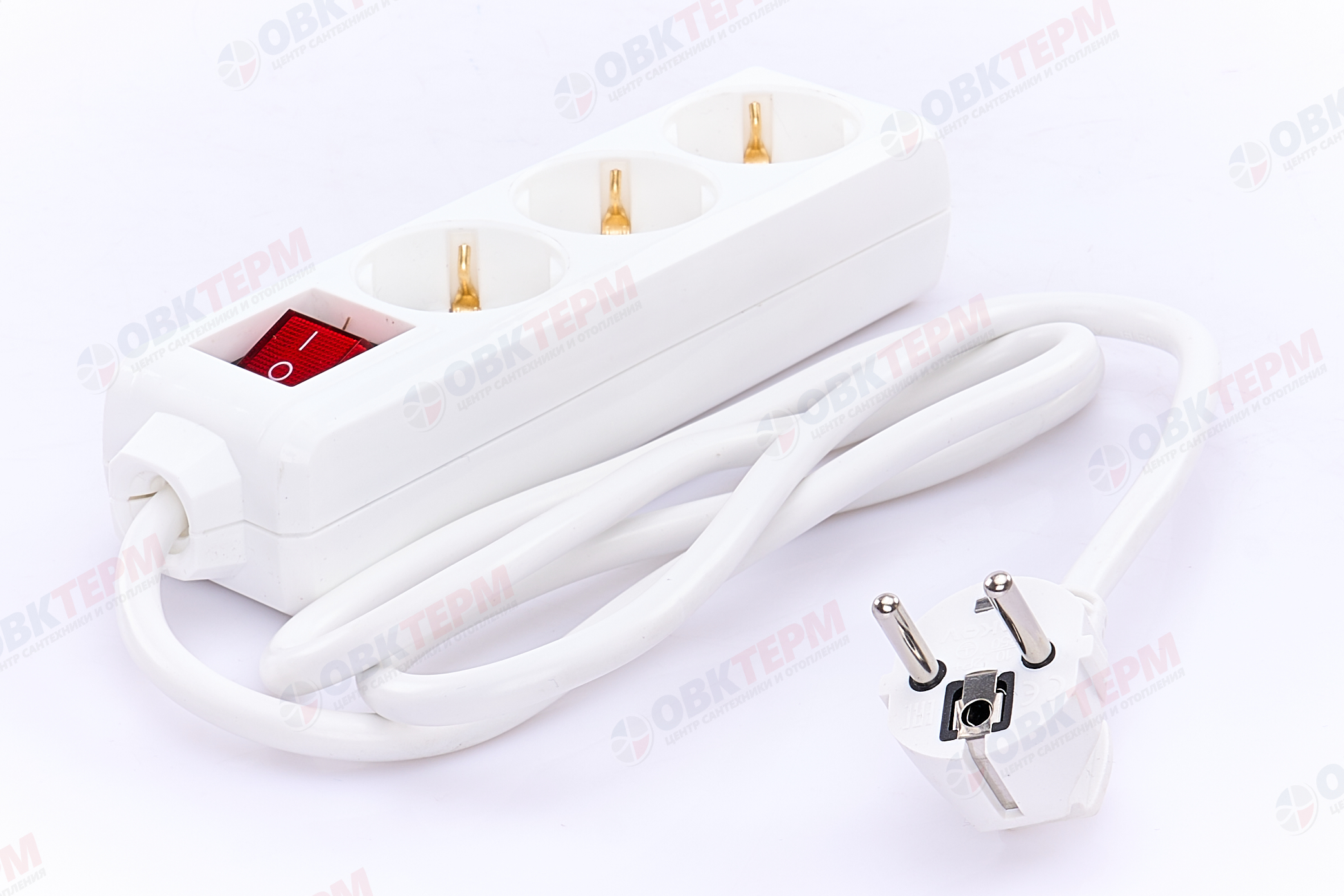 Удлинитель трёхместный 1,5м с/з с выкл., 3х1,5 10А, белый, TOKOV LIGHT - миниатюра №2