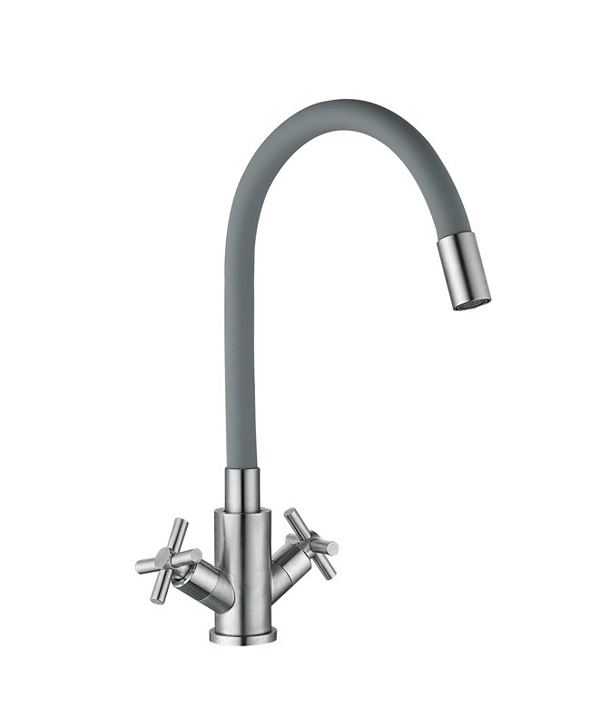 Смеситель д/кухни буксовый REFLECTOR MIXXUS DVE-011 GRAY нерж/сталь (20 шт/ящ) - Изображение №1