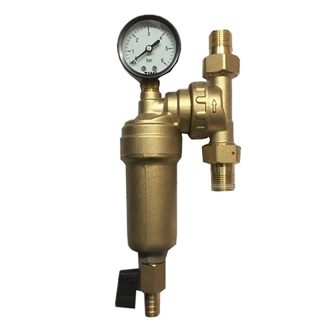 Фильтр с манометром TIM JH1001W3  1/2" с металлическим корпусом (1/12 шт) - Изображение №2