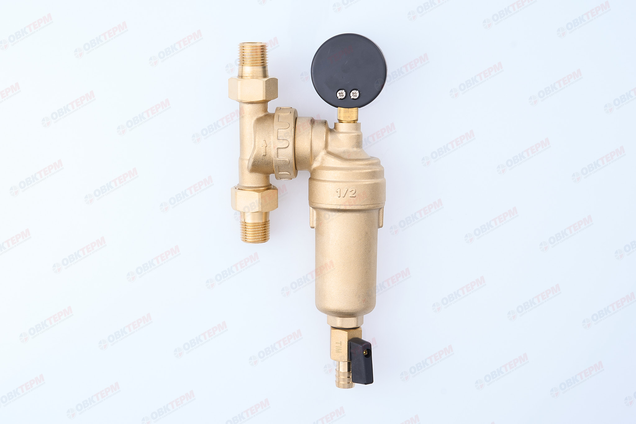 Фильтр с манометром TIM JH1001W3  1/2" с металлическим корпусом (1/12 шт) - Изображение №3