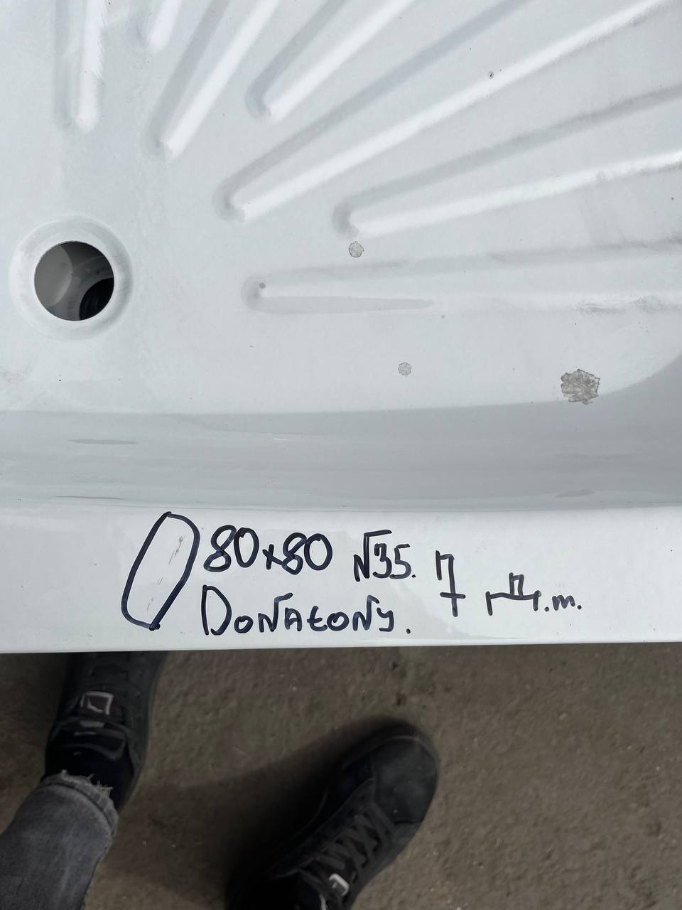 Поддон стальной "Donatony"    80* 80* 16 полукруглый  (С ДЕФЕКТОМ) - миниатюра №16
