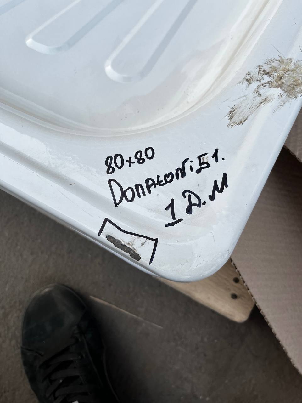 Поддон стальной "Donatony"    80* 80* 16 полукруглый  (С ДЕФЕКТОМ) - миниатюра №24