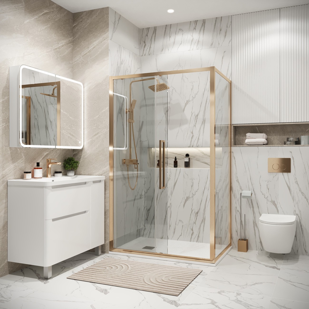 Душ.ограждение Niagara Grossman Cosmo 100.K33.02.130.32.00-200.K33.02.100.32.00 (1300х1000х1950) 2м - Изображение №1