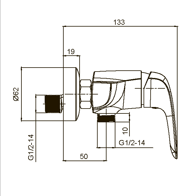 Смеситель д/душа KOER KB-30008-05  (Цвет черный) (8шт/ящ) - Изображение №2