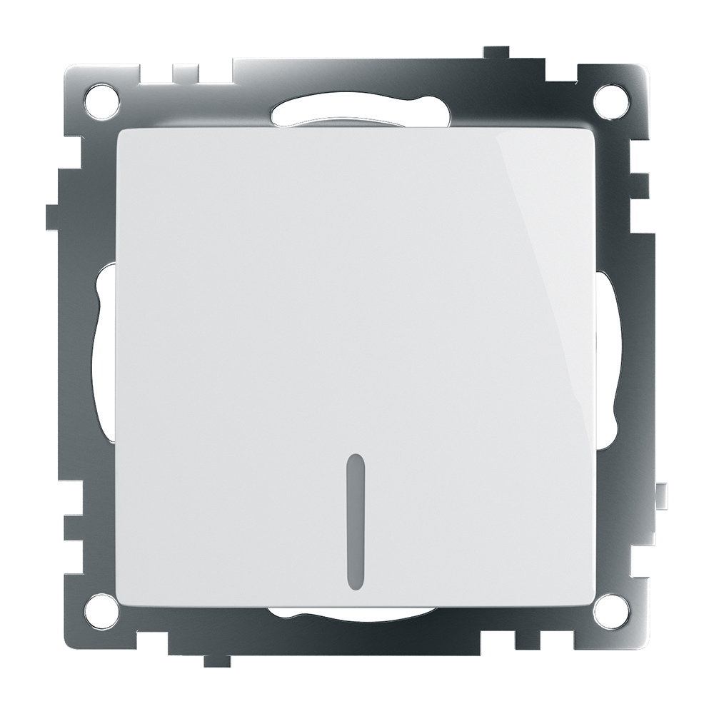 Выключатель электрический 1-клавишный c инд. (механизм), STEKKER серия Катрин, GLS10-7101-01, белый - изображение №1