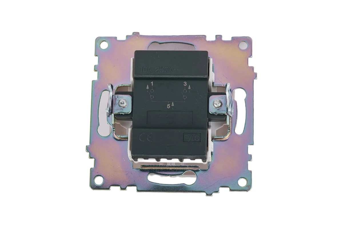 Выключатель электрический 2-клавишный c инд. (механизм), STEKKER серия Катрин, GLS10-7102-01, белый - миниатюра №4