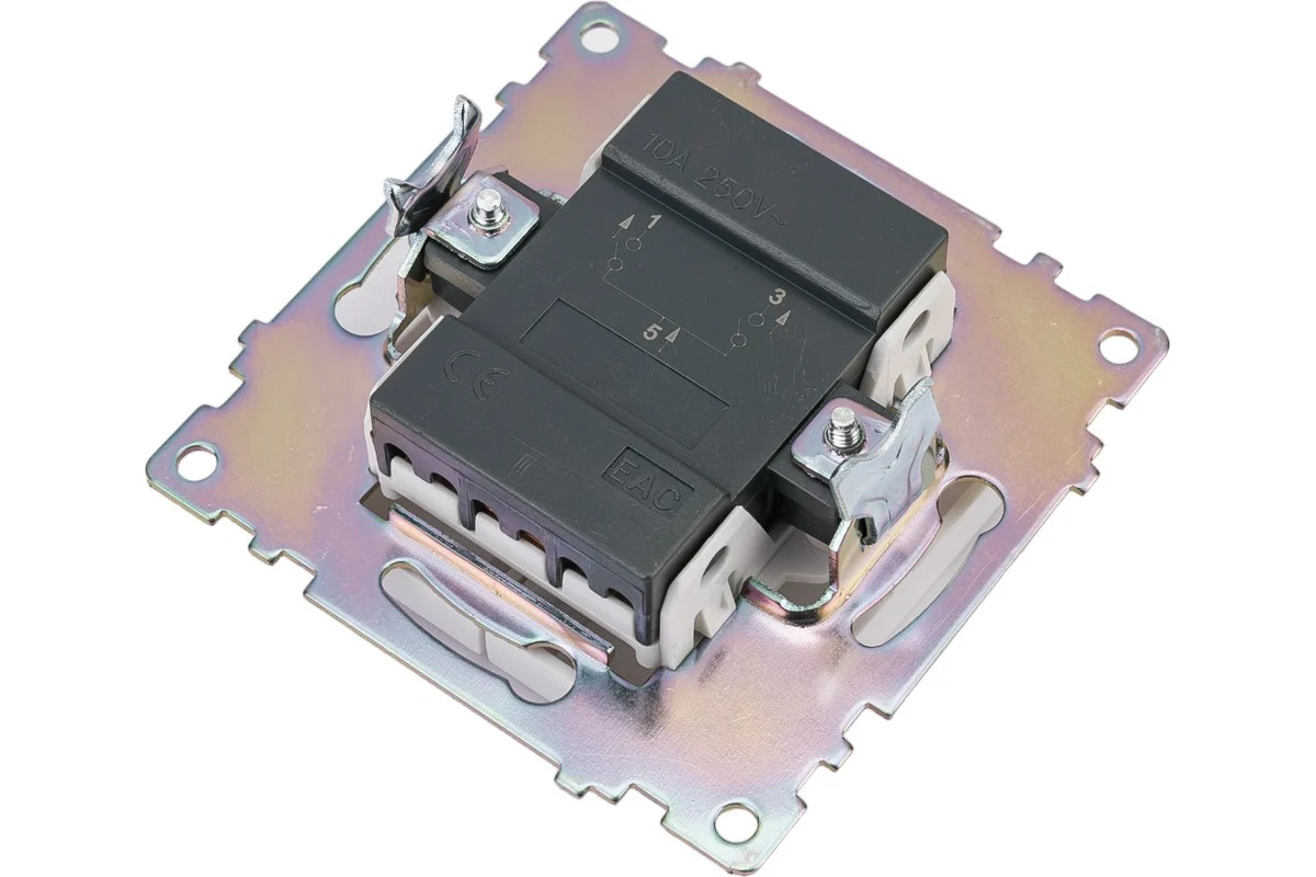 Выключатель электрический 2-клавишный c инд. (механизм), STEKKER серия Катрин, GLS10-7102-01, белый - миниатюра №5