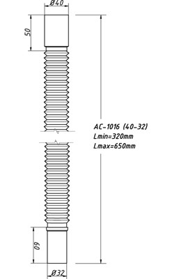 АС-1016  ОРИО гибкая труба 40 * 32, максимальная длина 650 мм (1шт/115упак) - Изображение №2