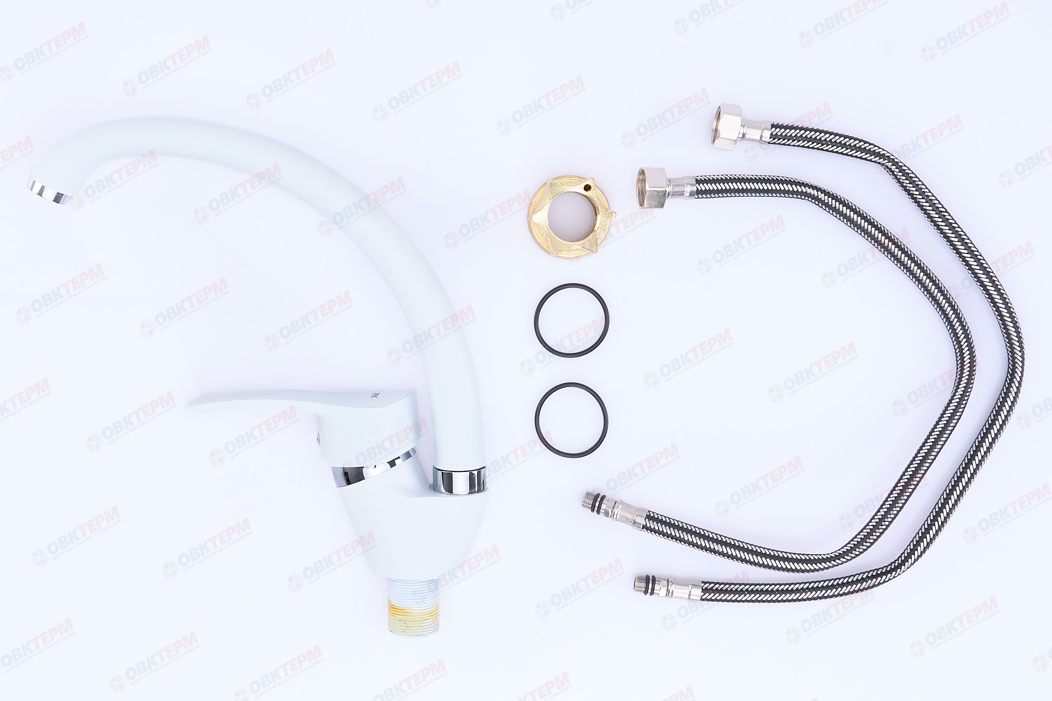 Смеситель д/кухни ZERIX YUB 279 ГАЙКА WHITE (10 шт/ящ) - миниатюра №3