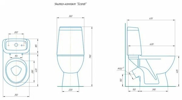 Унитаз-компакт  ROSA  "Сканди"   белый (кос.вып.,2-реж.,ПП.,ниж.под) Ш360*В790*Г635 - Изображение №2