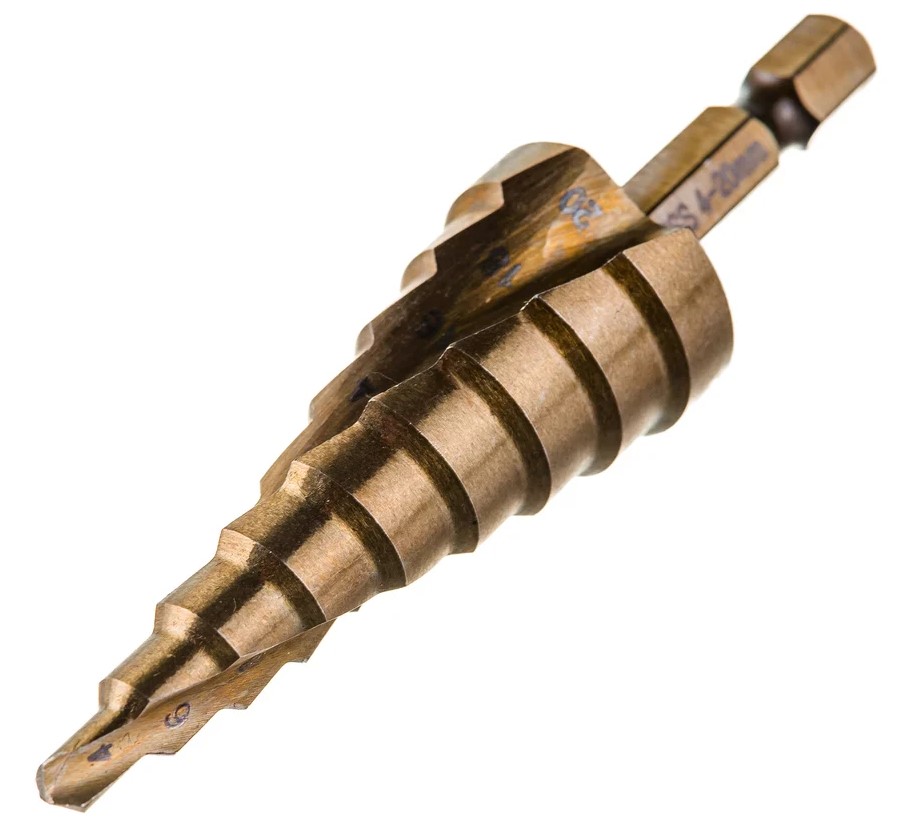 Сверло по металлу шаговое спиральное 4-20 мм (9 ступ.) Р6М5 "Hardcore" Torsion step 144420 - Изображение №2