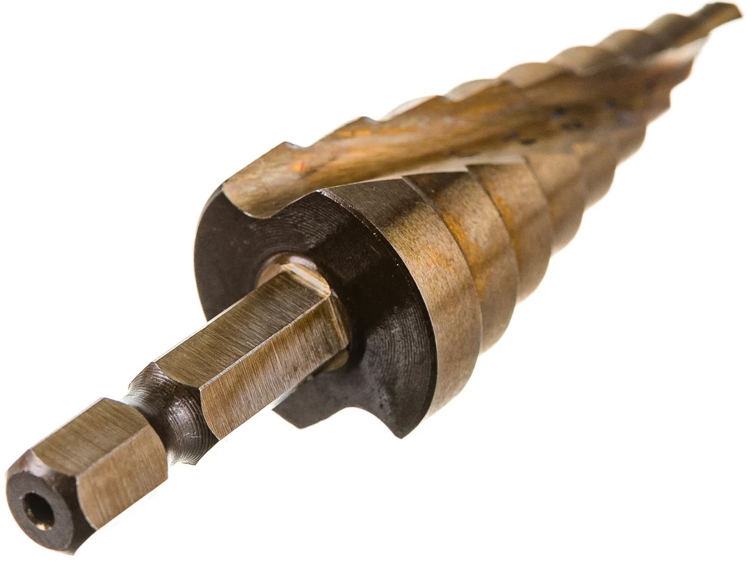 Сверло по металлу шаговое спиральное 4-20 мм (9 ступ.) Р6М5 "Hardcore" Torsion step 144420 - Изображение №4