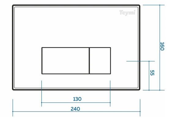 Панель смыва Teymi Helmi, двойной смыв, хром глянец - Изображение №1