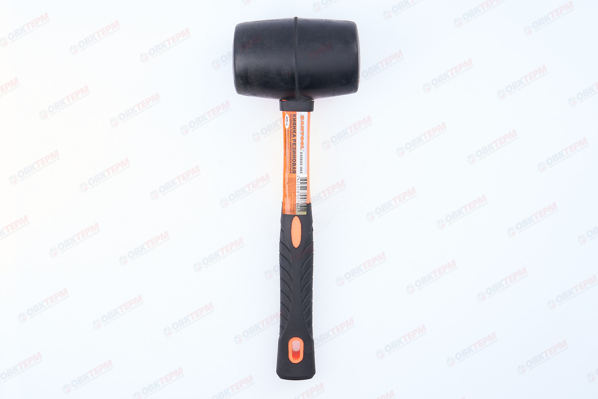 Киянка с фибергласовой ручкой, черная резина 450 гр SANTOOL - Изображение №2