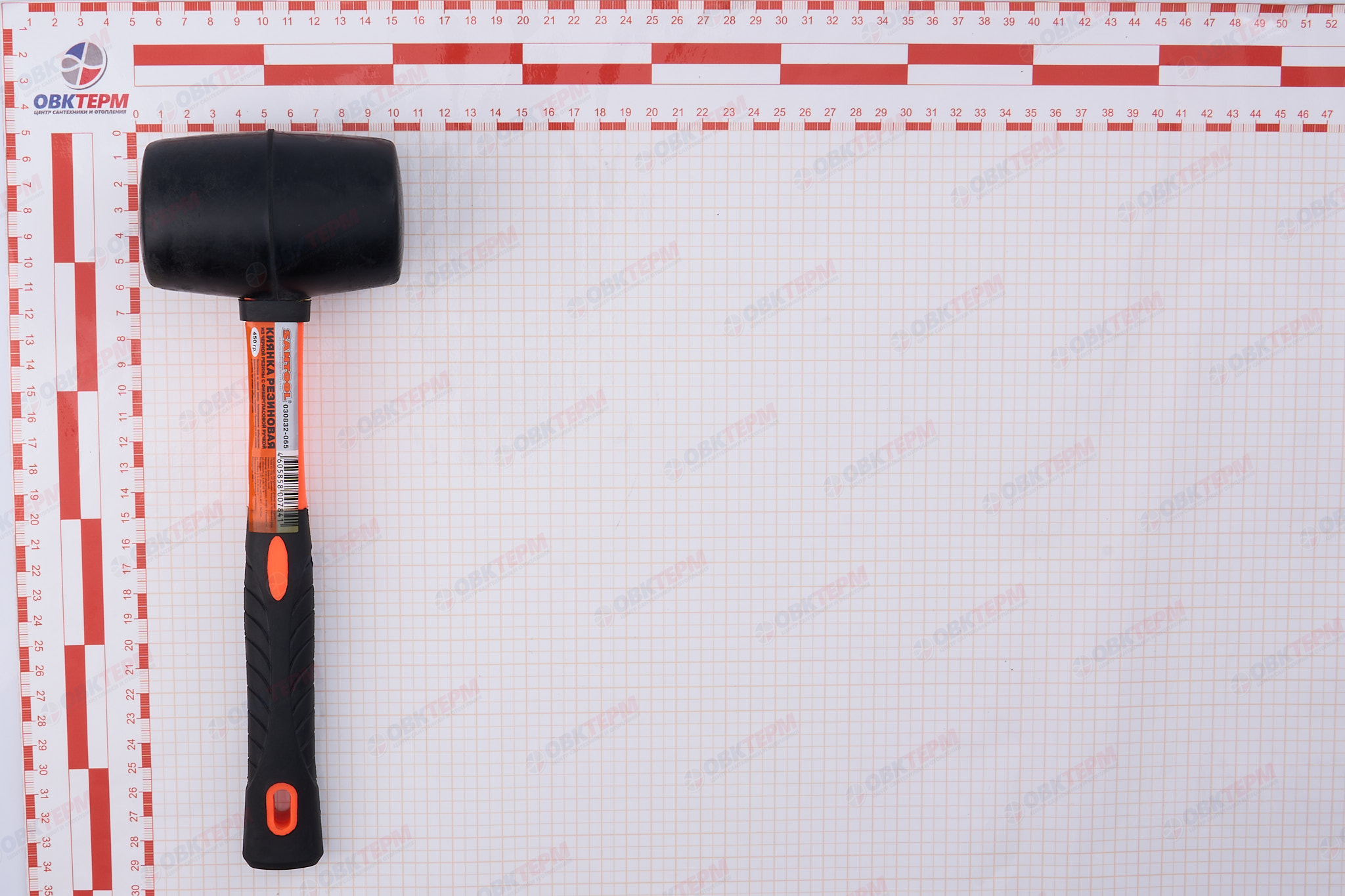 Киянка с фибергласовой ручкой, черная резина 450 гр SANTOOL - Изображение №5