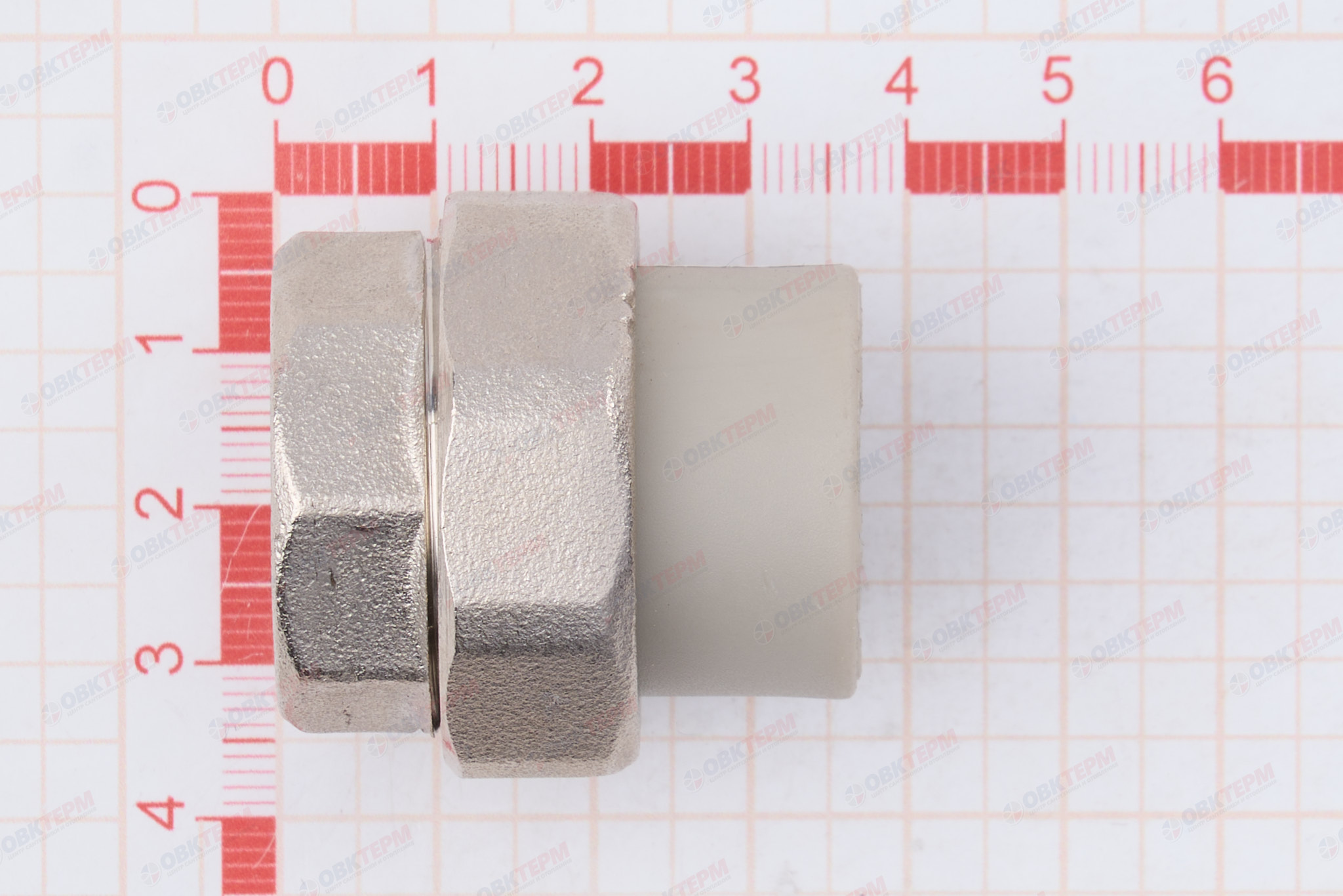 Разборное соединение   20 *  3/4"  В    СЕРОЕ PP-R    (RTP)    (200/20) - миниатюра №6