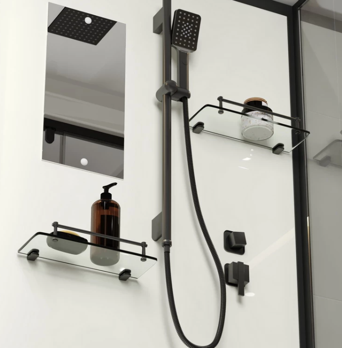 Душевая кабина Niagara Standart ST90/15Q/BL (90х90х215) квадрат,поддон 15см,распашная,проф.черный,3 - миниатюра №4