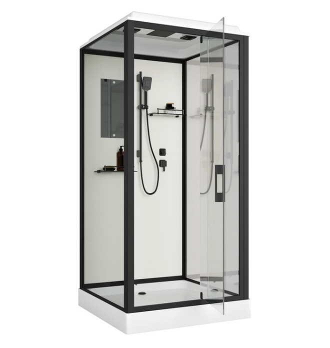 Душевая кабина Niagara Standart ST90/15Q/BL (90х90х215) квадрат,поддон 15см,распашная,проф.черный,3 - миниатюра №6
