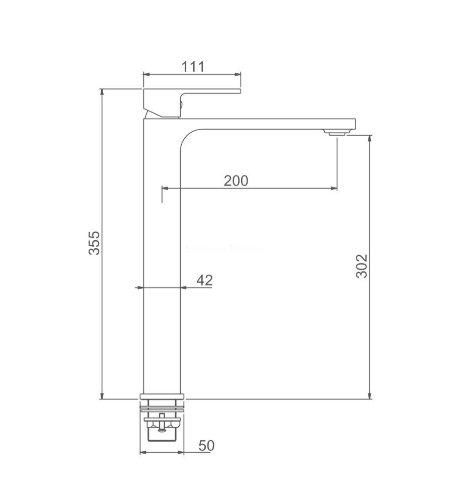 Смеситель д/раковины GAPPO G1083-82 латунь /белый /высокий /Ø35 /на гайке - миниатюра №2