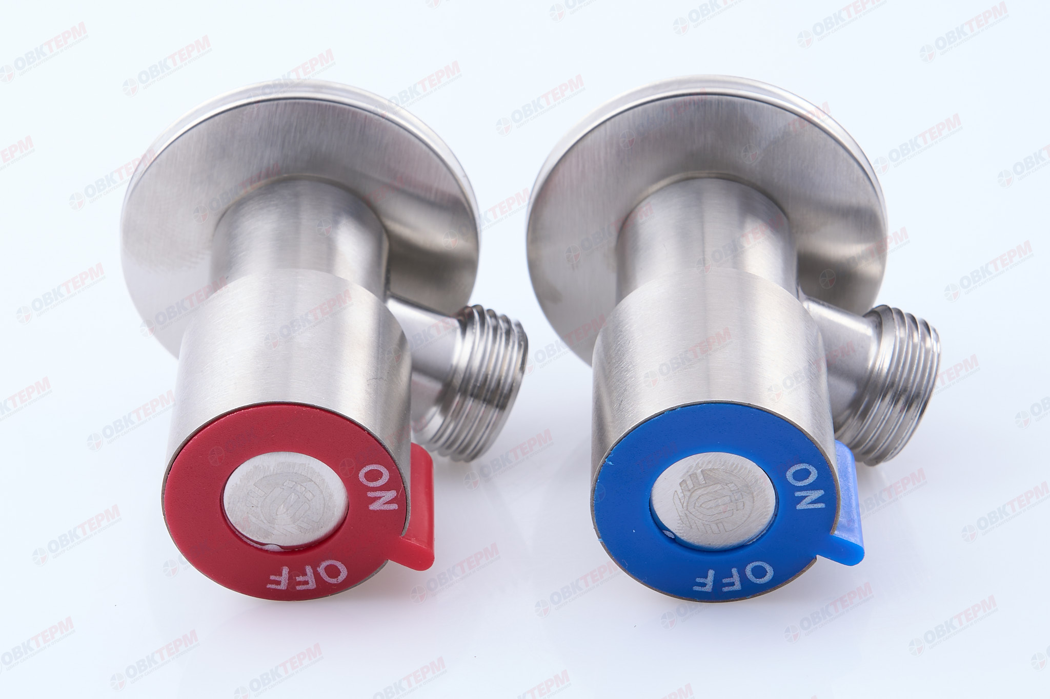 Кран для подкл. с/т приборов       TIM      1/2" - 1/2", НЕРЖ.  круглый пара хол+гор   (1шт/48ящ) - Изображение №3