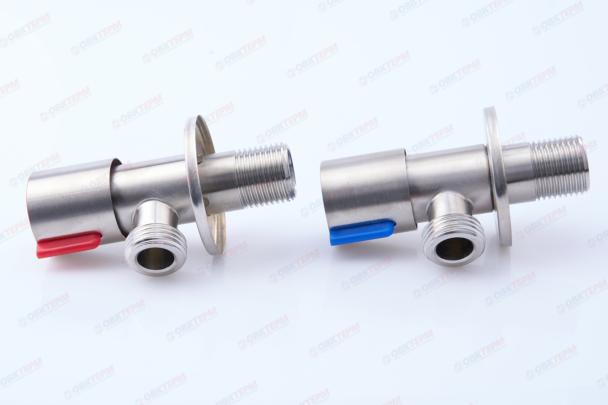 Кран для подкл. с/т приборов       TIM      1/2" - 1/2", НЕРЖ.  круглый пара хол+гор   (1шт/48ящ) - Изображение №4