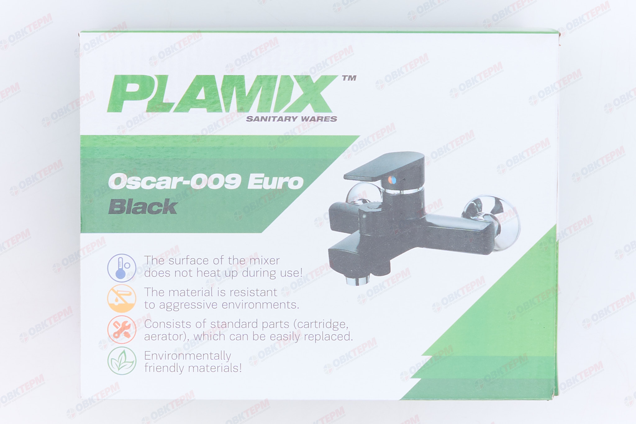 Смеситель д/ванны PLAMIX Oscar-009 EURO Black, короткий (Ø35, без шланга и лейки) (24шт/ящ) - миниатюра №6