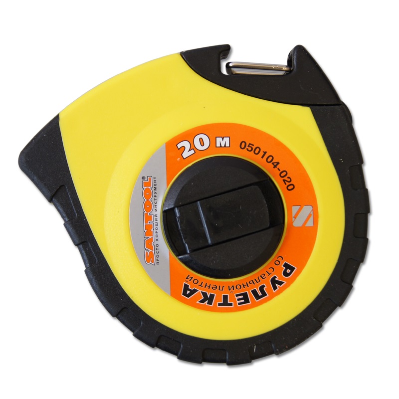 Рулетка 20м*10мм обрезиненный корпус, стальная лента SANTOOL - Изображение №2