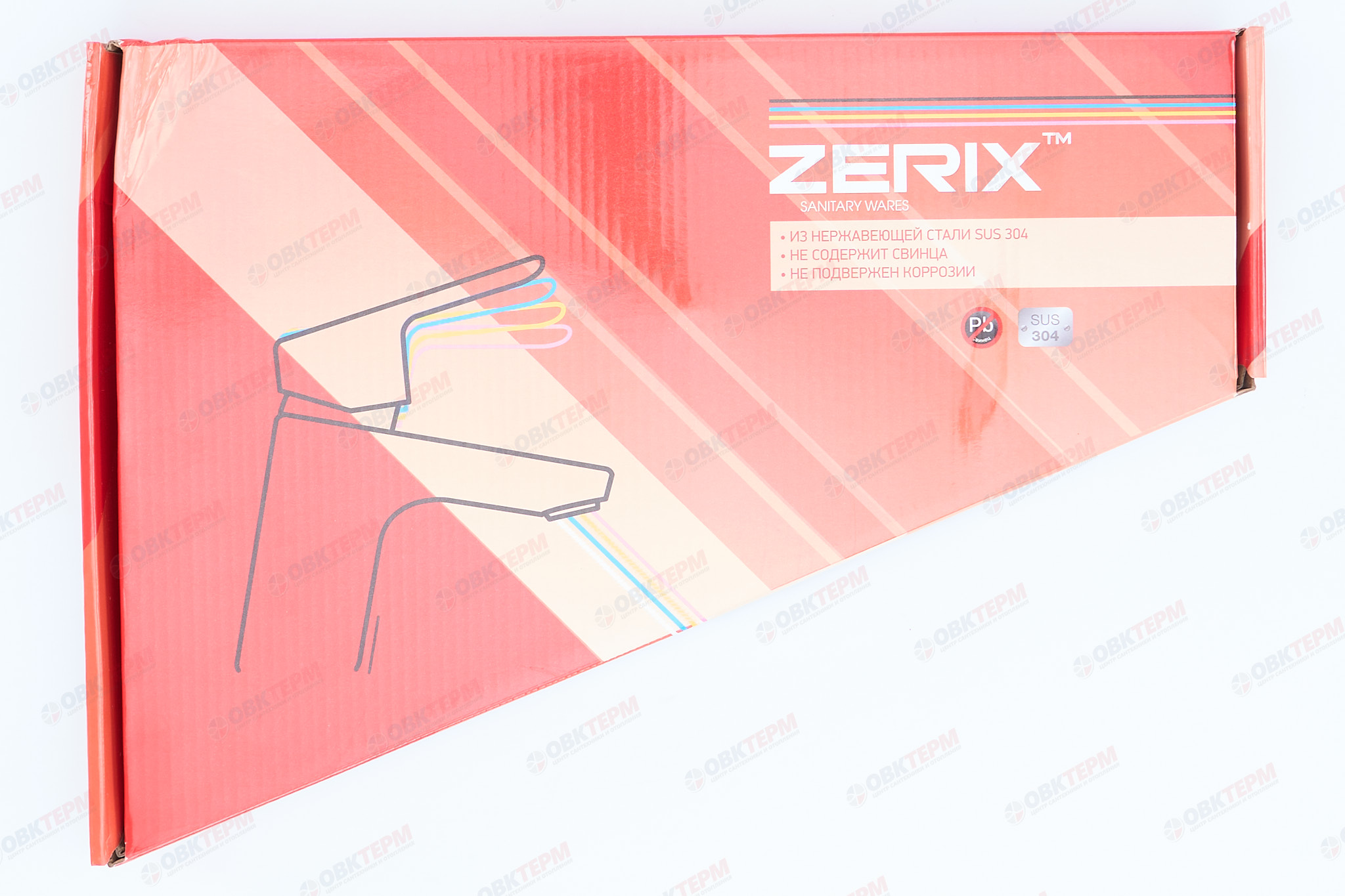 Смеситель д/кухни нерж/сталь ZERIX SUS-011 REFLECTOR  (БЕЛЫЙ)  10 шт/ящ - миниатюра №7