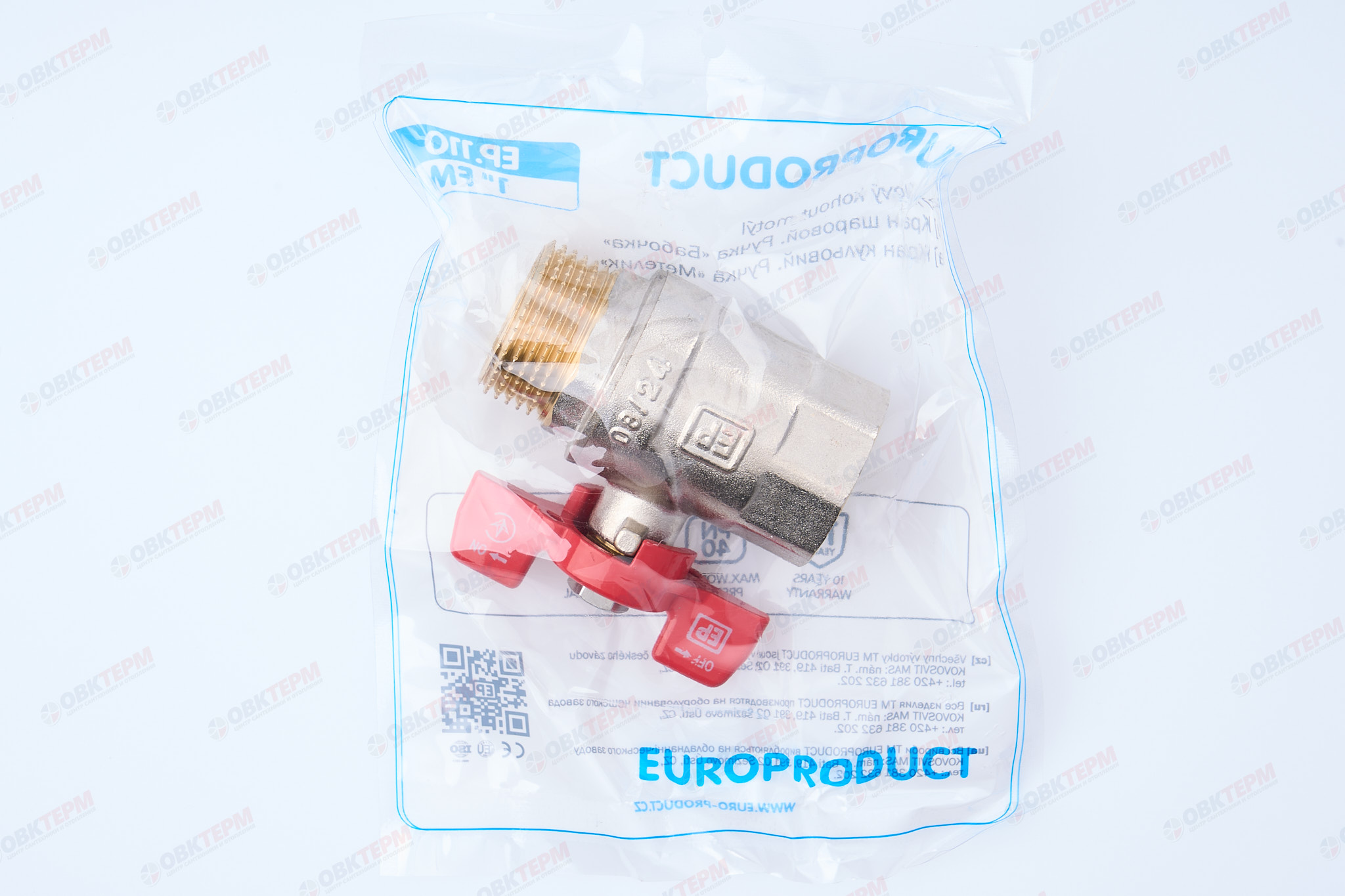 Кран шаровый     EUROPRODUCT     1"  ВН   бабочка    (48 шт) - миниатюра №7