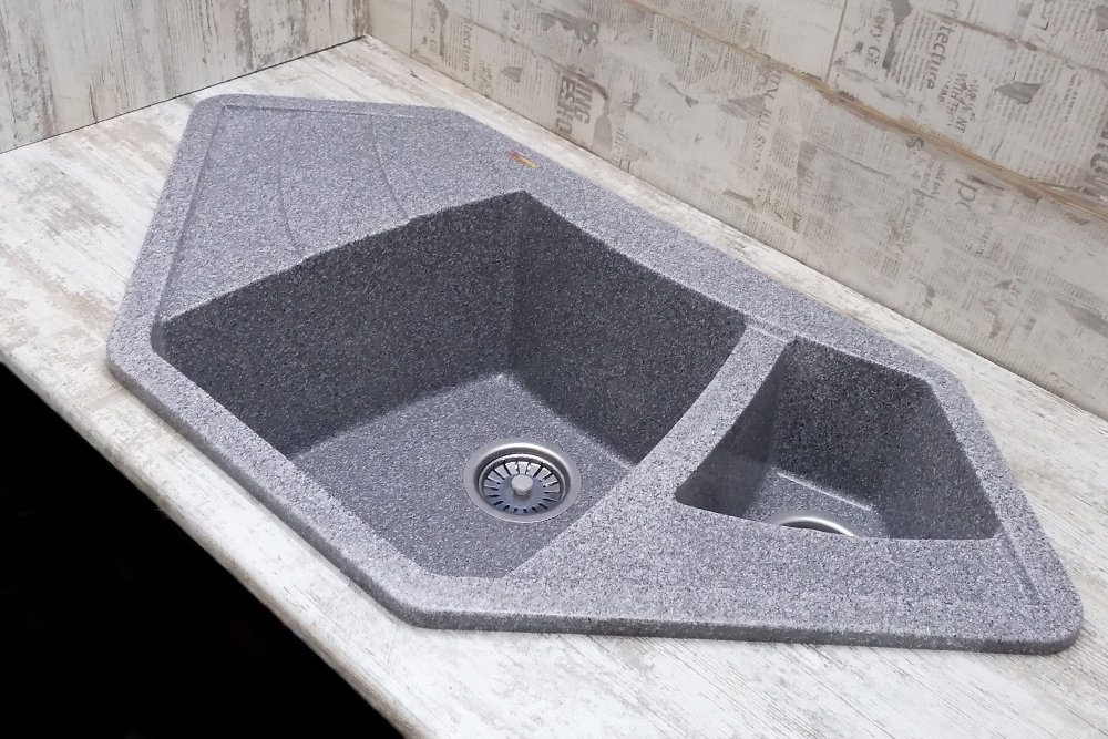 Мойка КАРАВАН Модель РУАНДА (двухчашечная) 980*500*200(130) мм СЕРЫЙ УНИВЕРСАЛ - Изображение №4