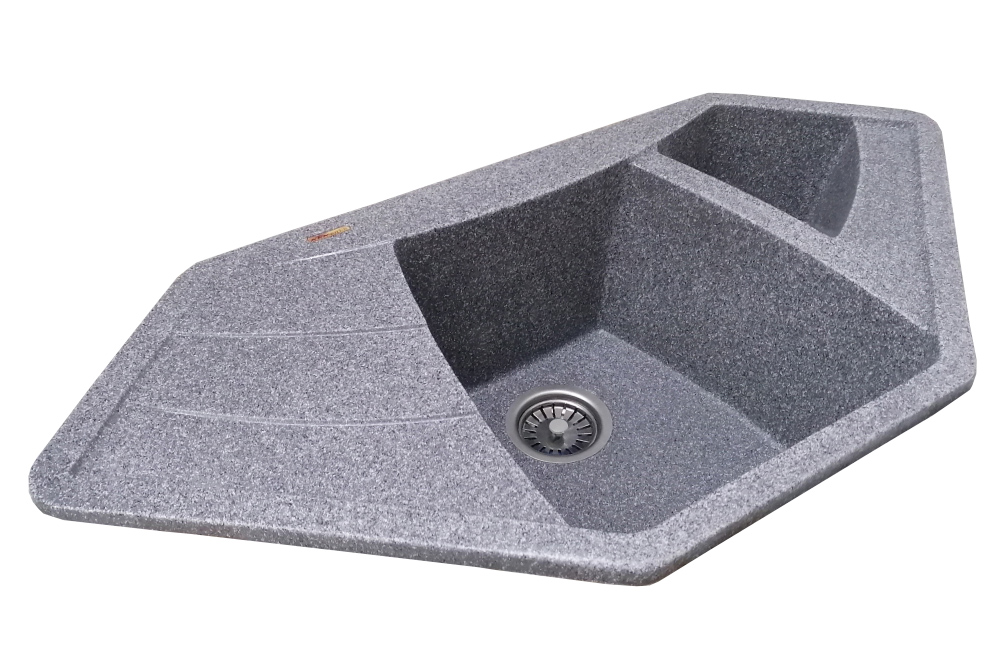 Мойка КАРАВАН Модель РУАНДА (двухчашечная) 980*500*200(130) мм СЕРЫЙ УНИВЕРСАЛ - Изображение №1
