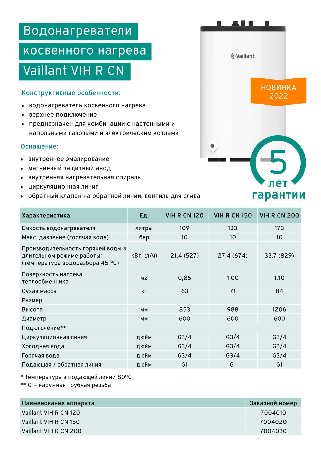Бойлер косвенного нагрева VAILLANT 150L STORAGE TANK - Изображение №3