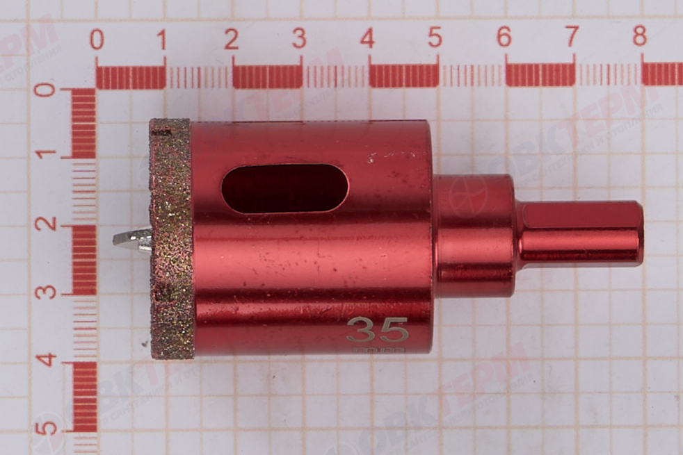 Коронка алмазная по керамограниту и мрамору с напр.сверлом 35 мм Hardcore - Изображение №4