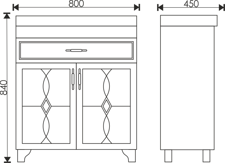 Тумба EvaGold 80 "Felix" (ум Como 80/Grand 80/Moduo 80) - миниатюра №2