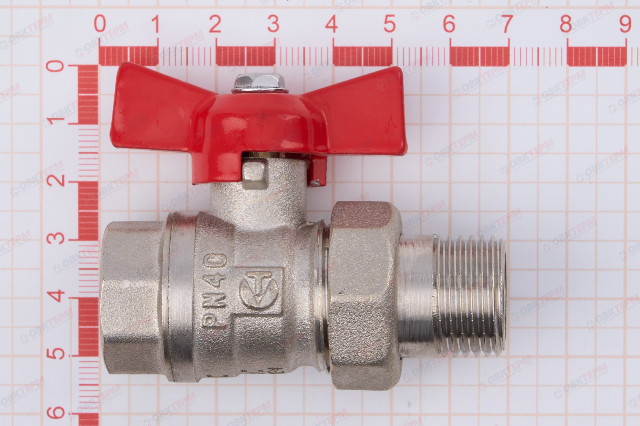 Кран шаровый с американкой      Valtec     1/2"  ВН бабочка ГОСТ   (160/10) - миниатюра №6