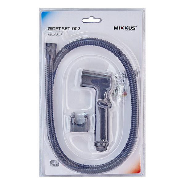 Набор д/гигиен.душа MIXXUS  BIDET SET-002 BLACK (шланг, лейка, кронштейн) БЛИСТЕР (40 шт/ящ) - Изображение №2
