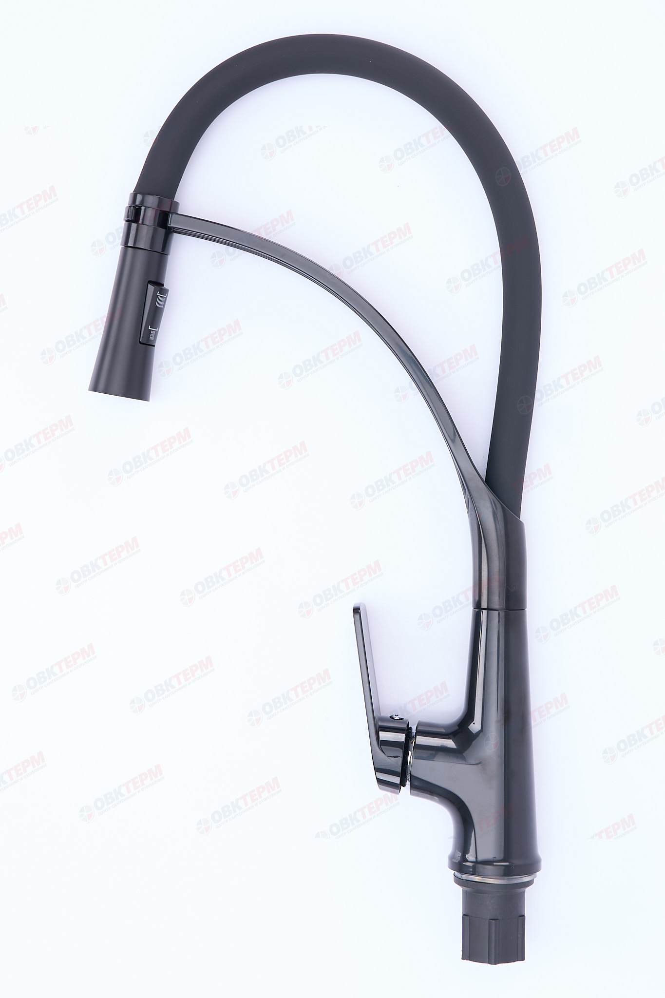 Смеситель д/кухни PLAMIX LUCAS-017 SET BLACK REFL.BLACK /гайка /35мм /с подводкой (16шт/ящ) - Изображение №2