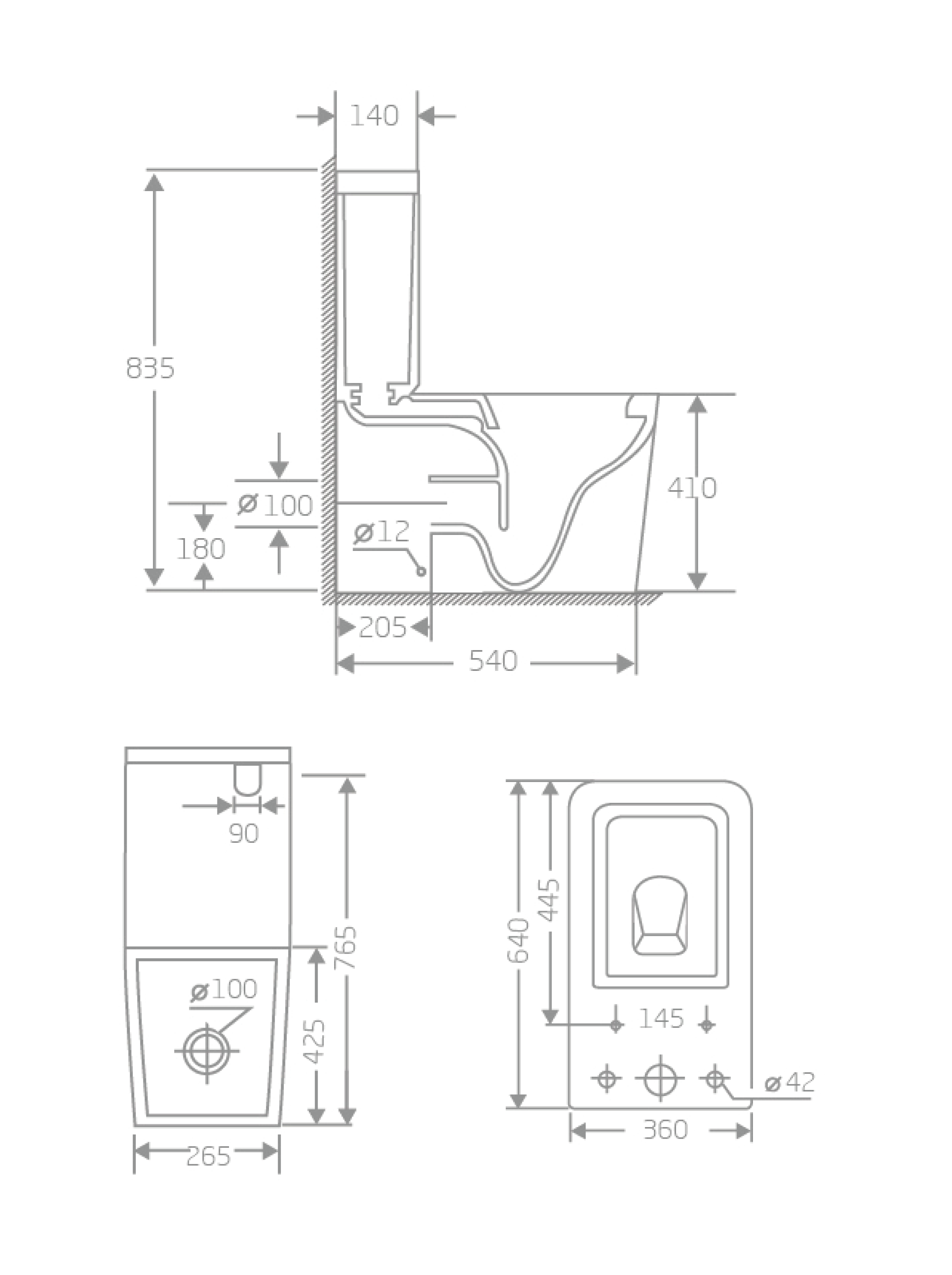 Унитаз-компакт OVO TOLEDO Rimless безободковый, SC, ультратонкое, дюропласт, прям. выпуск - Изображение №2
