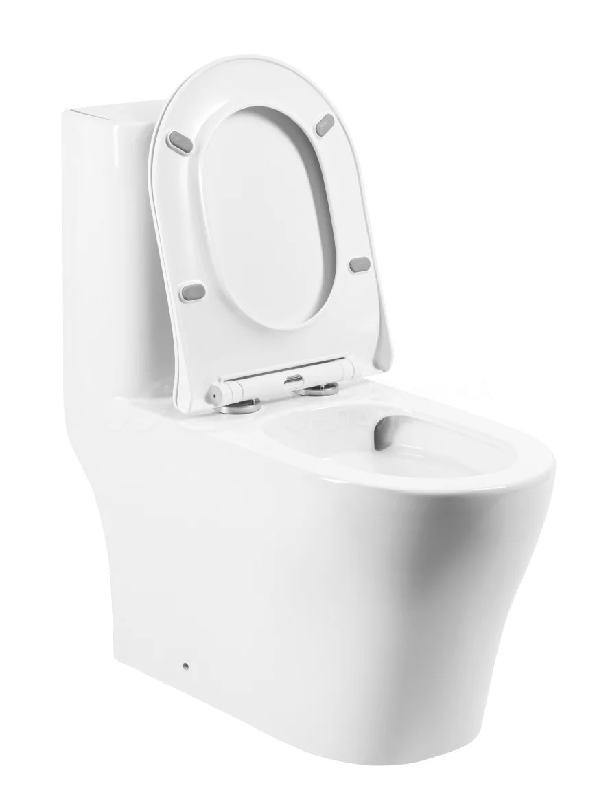 Унитаз-моноблок EVA GOLD T1086, (безободковый ,сиденье тонкое ДП,арматура с гофрой и подводкой) - Изображение №2
