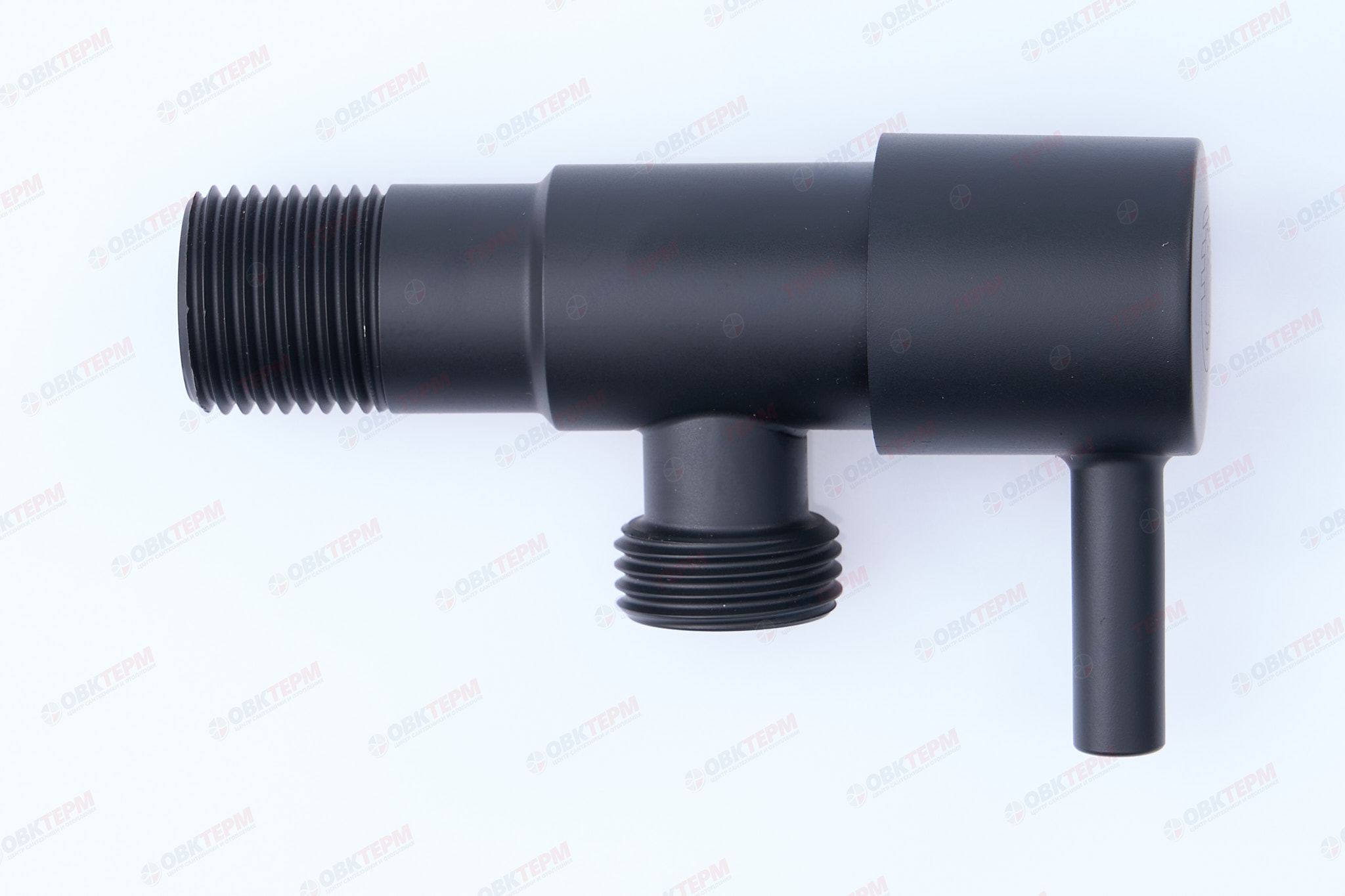 Кран для подкл. с/т приборов       TIM      1/2" - 1/2", НЕРЖ. ЧЕРНЫЙ круглый   (80/1) - Изображение №1