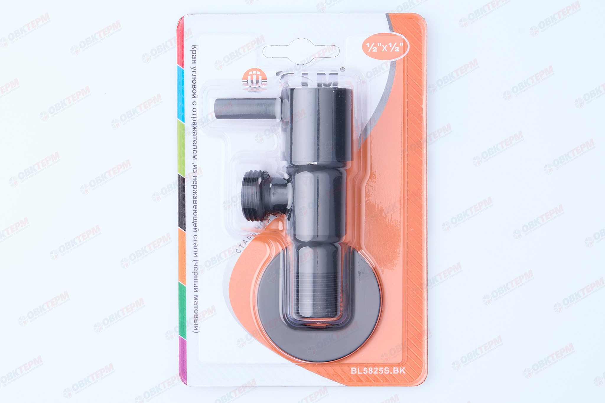 Кран для подкл. с/т приборов       TIM      1/2" - 1/2", НЕРЖ. ЧЕРНЫЙ круглый   (80/1) - Изображение №2
