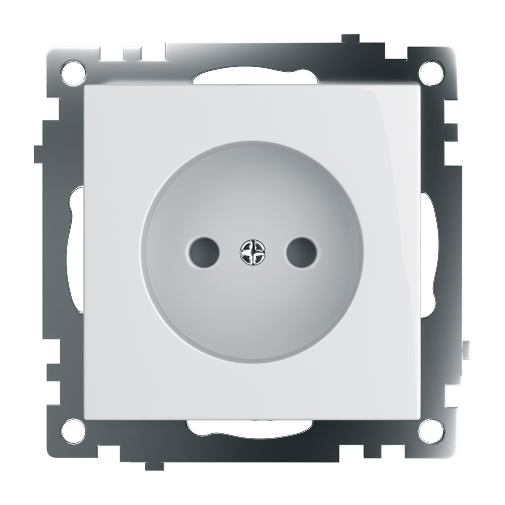 Розетка электрическая 1-местная (механизм) б/з, STEKKER серия Катрин, GLS10-7109-01, белый - изображение №1