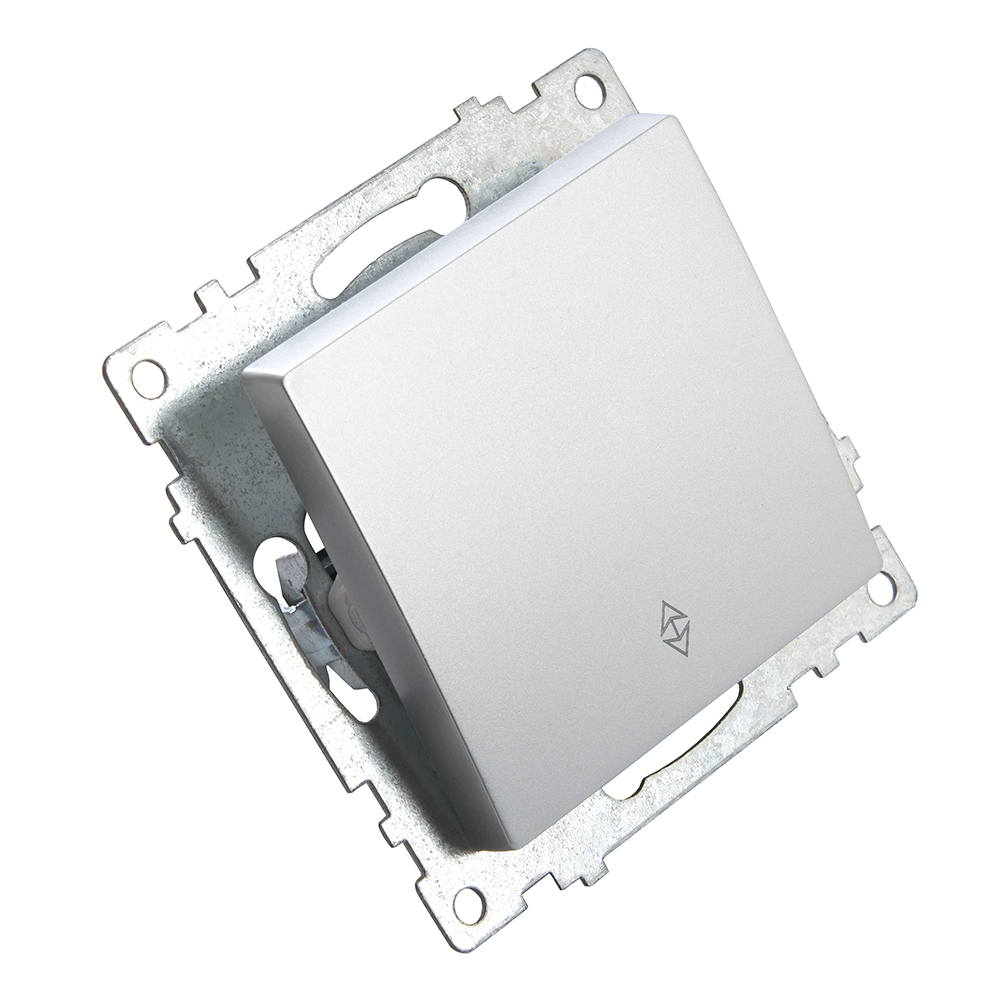 Переключатель 1-клавишный (механизм), 250В, 10А, STEKKER серия Катрин, серебро - миниатюра №2